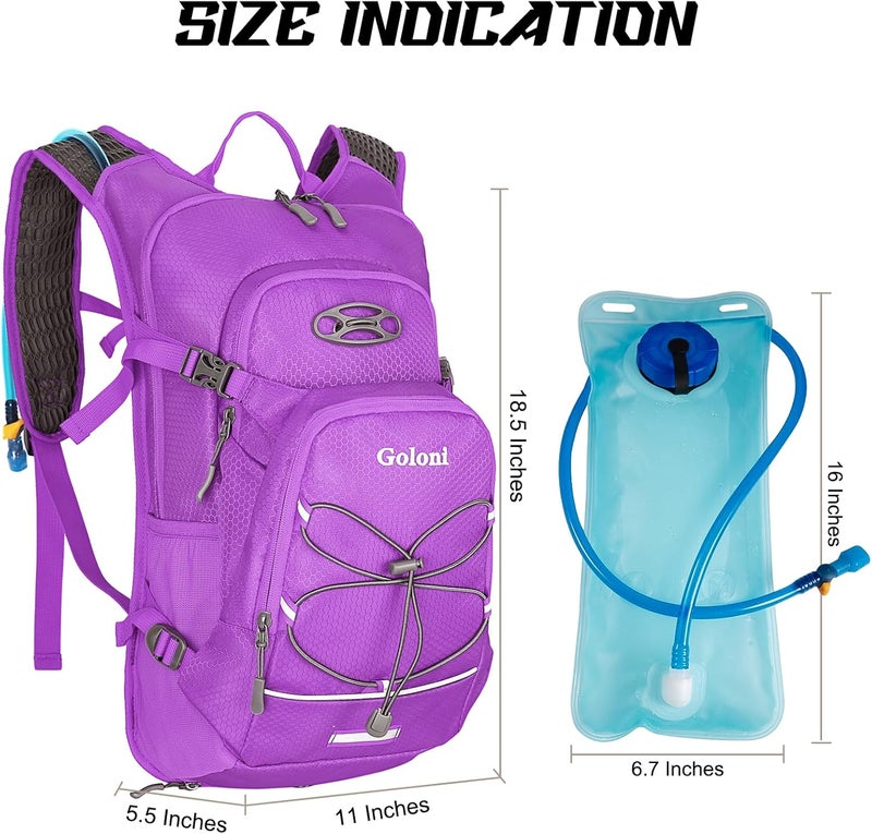 Goloni Hydration Backpack,Lightweight Hiking Backpack with 2L Water Bladder,Water Backpack for Biking, Running, Festival - Image 2